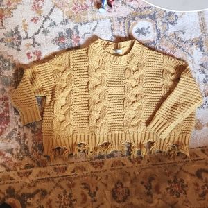 SHE + SKY - Mustard Cropped sweater - one size